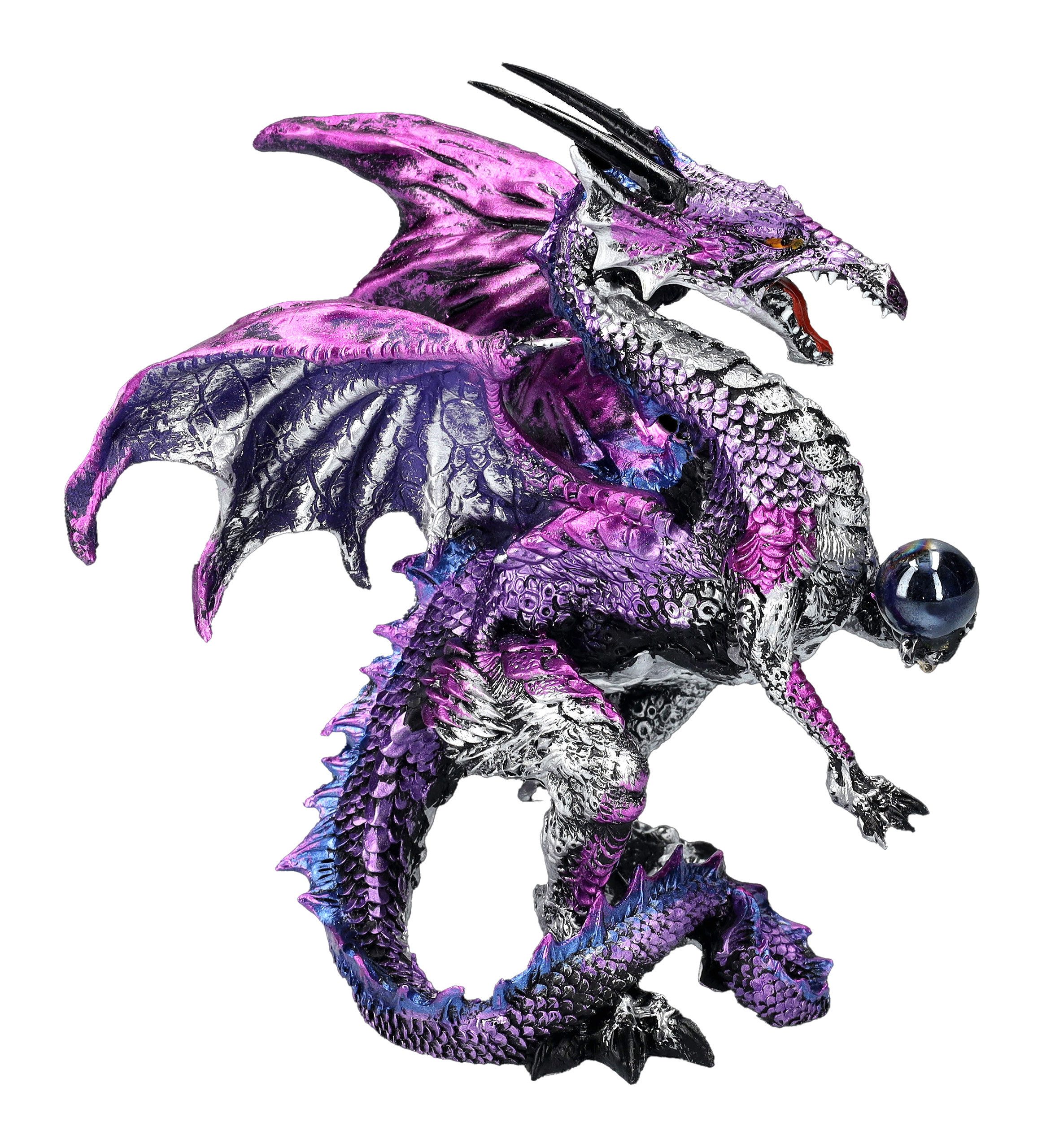 Figuren Shop GmbH Fantasy-Figur Drachen Figur - Purple Dragon Protector - Fantasy Dekofigur