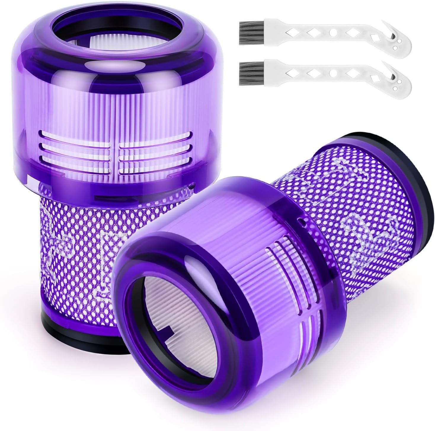 Refined Living HEPA-Filter 2 Stück Ersatzfilter für Dyson V11 V15, Filter für Staubsauge, Zubehör für Kompatibel mit Dyson V11 SV14, V11 Animal + Plus, V11 Absolute, V11 Absolute Pro und V15 Detect, mit 2 Reinigungsbürste, Waschbar&  wiederverwendbar,Dyson Ersatzfilter, Hochwertige Materialien