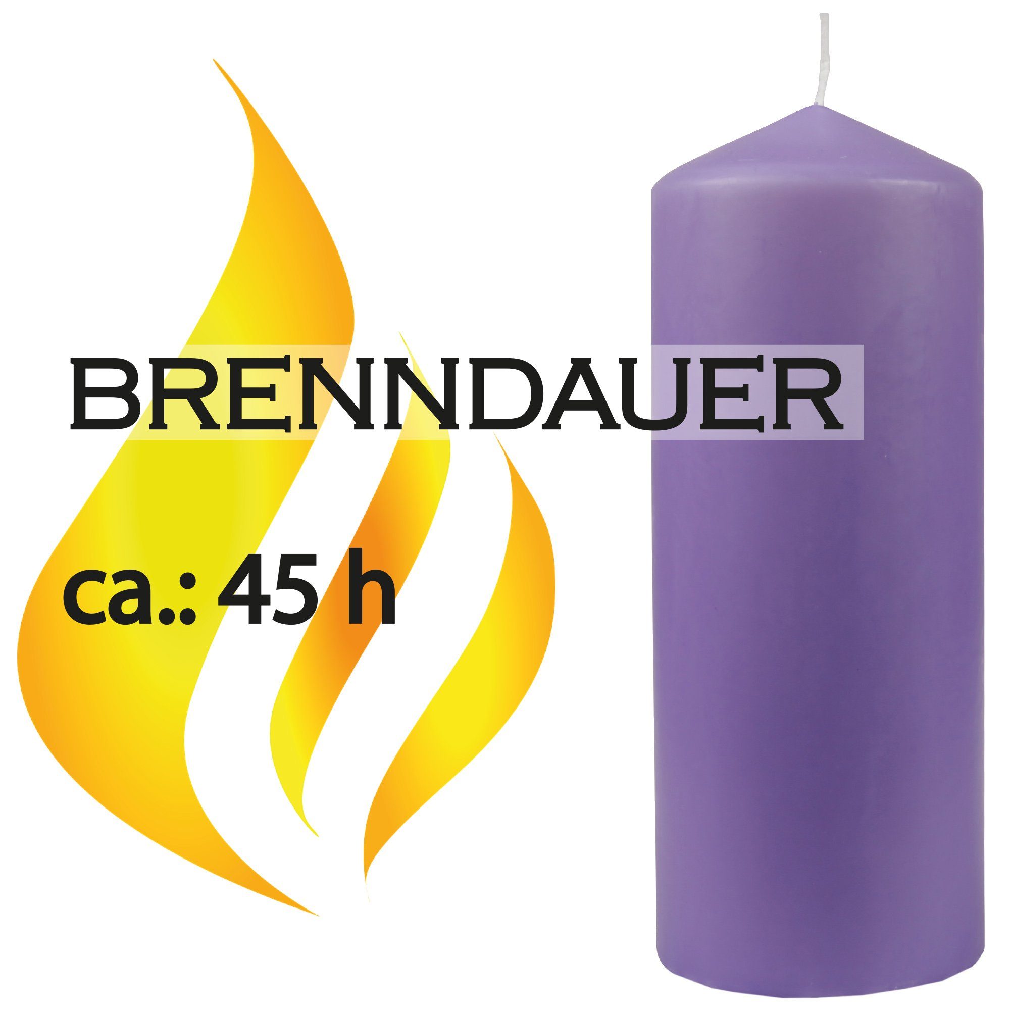 HS Candle Stumpenkerze Dekokerze (3-tlg), Wachskerzen Ø6cm x 17cm - Kerze in vielen Farben