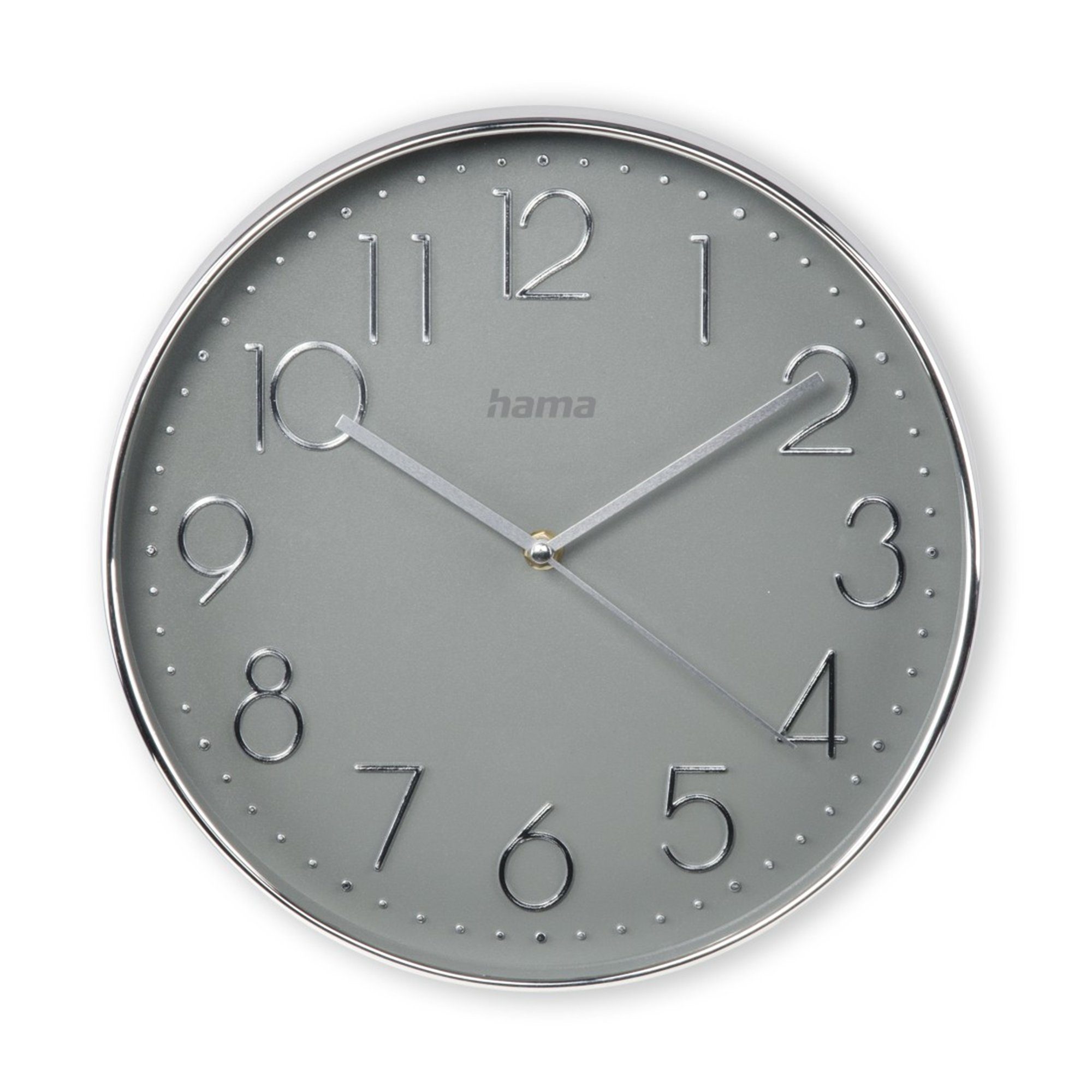 Hama Wanduhr Wanduhr "Elegance", Silber, geräuscharm
