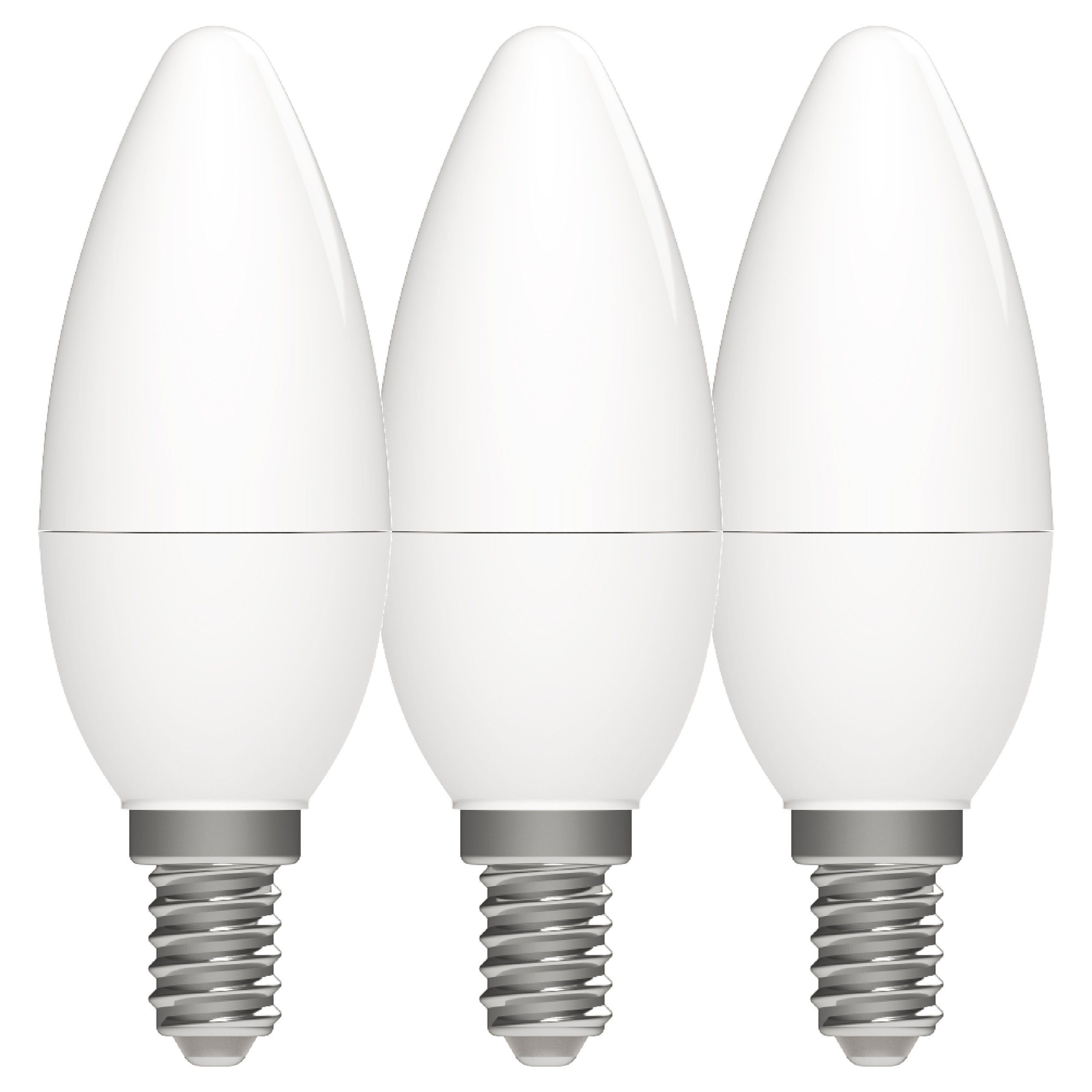 0620176 E14, C35 light LED LED's Opal warmweiß 3-Pack 4,9W E14 LED-Leuchtmittel Kerze,