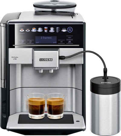 SIEMENS Kaffeevollautomat EQ.6 plus s700 TE657M03DE, autom. Reinigung, bis zu 4 Favoriten, inkl. isolierter Milchbehälter