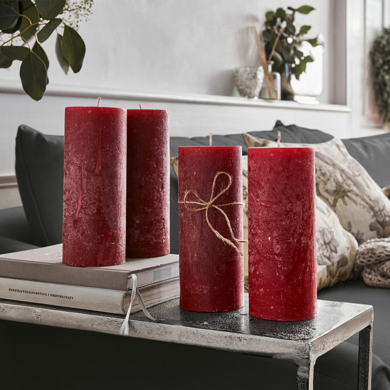 Mirabeau Stumpenkerze Kerze 4er Set Homel rot (4er Set, 4er Set), none günstig online kaufen