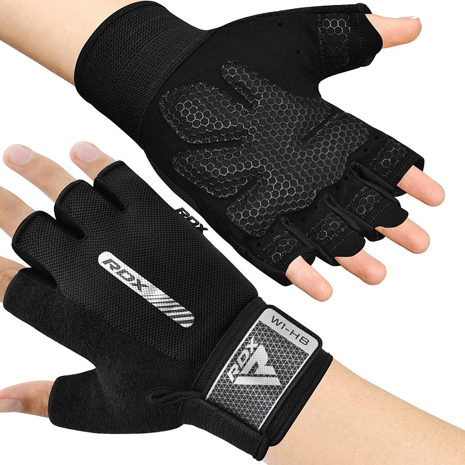 RDX Trainingshandschuhe RDX Fitness Handschuhe Frauen Männer Anti-Rutsch Workout Handschuhe BLACK