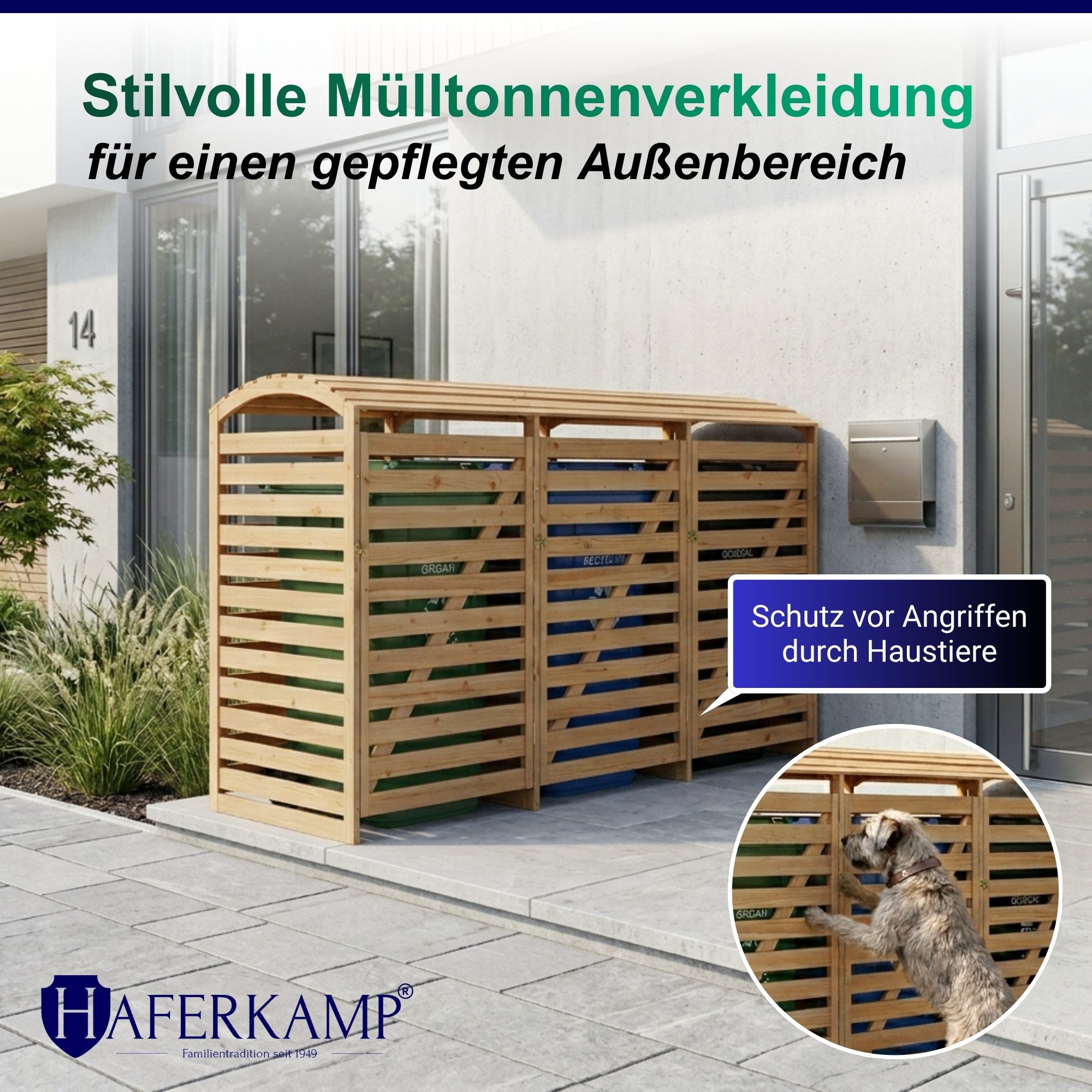 PROREGAL® Mülltonnenbox Mülltonnenbox 3er ARKADE