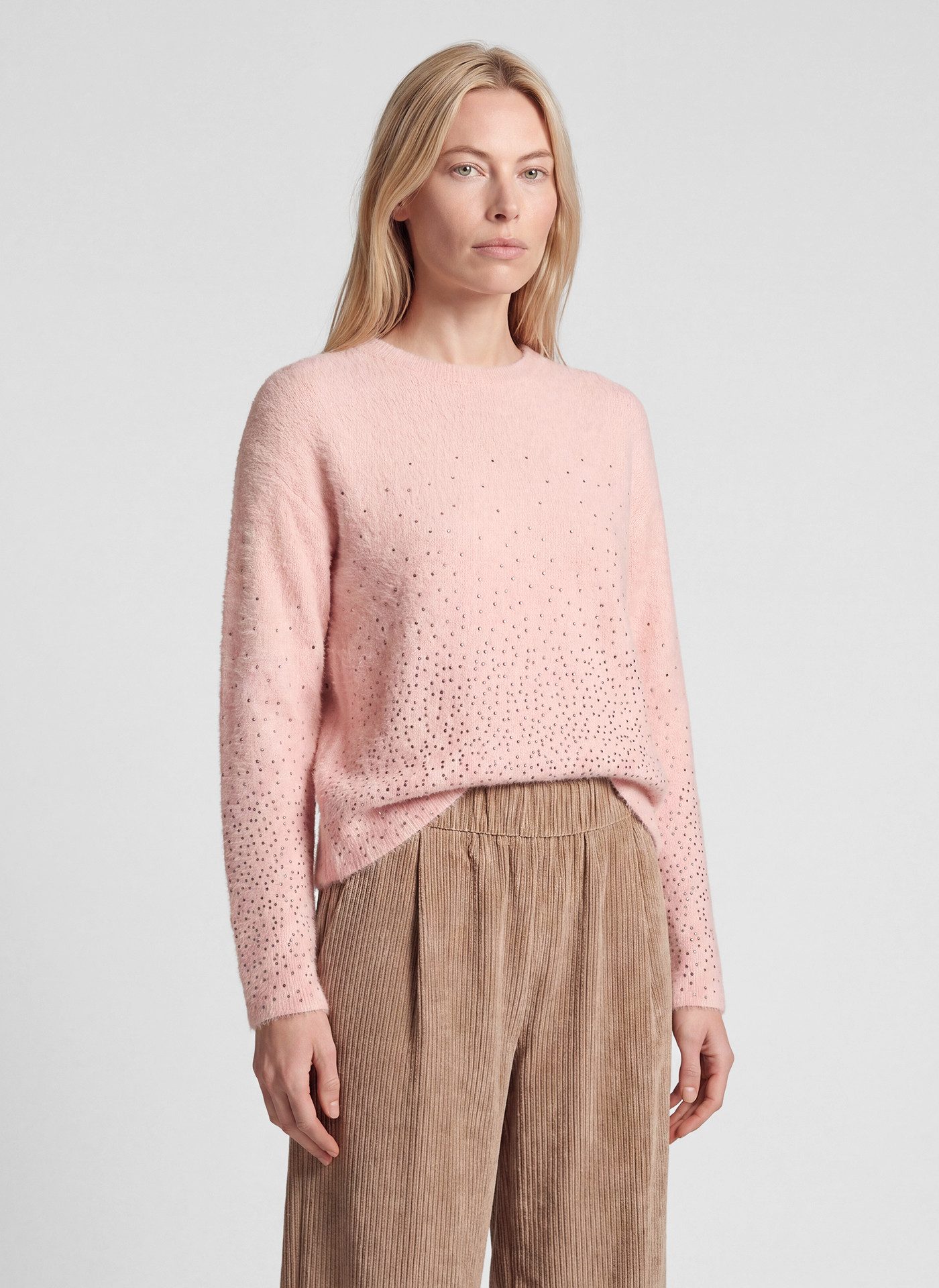 Rabe Strickpullover mit Glitzersteinen / Woll-Anteil