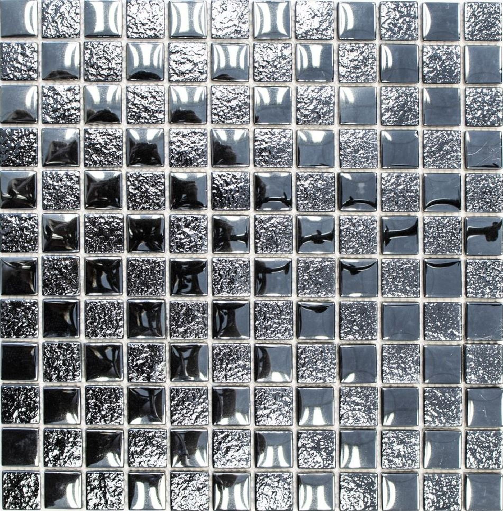Mosani Mosaikfliesen Lüster Luxus Deluxe Glasmosaik Mosaikfliesen Crystal grafit
