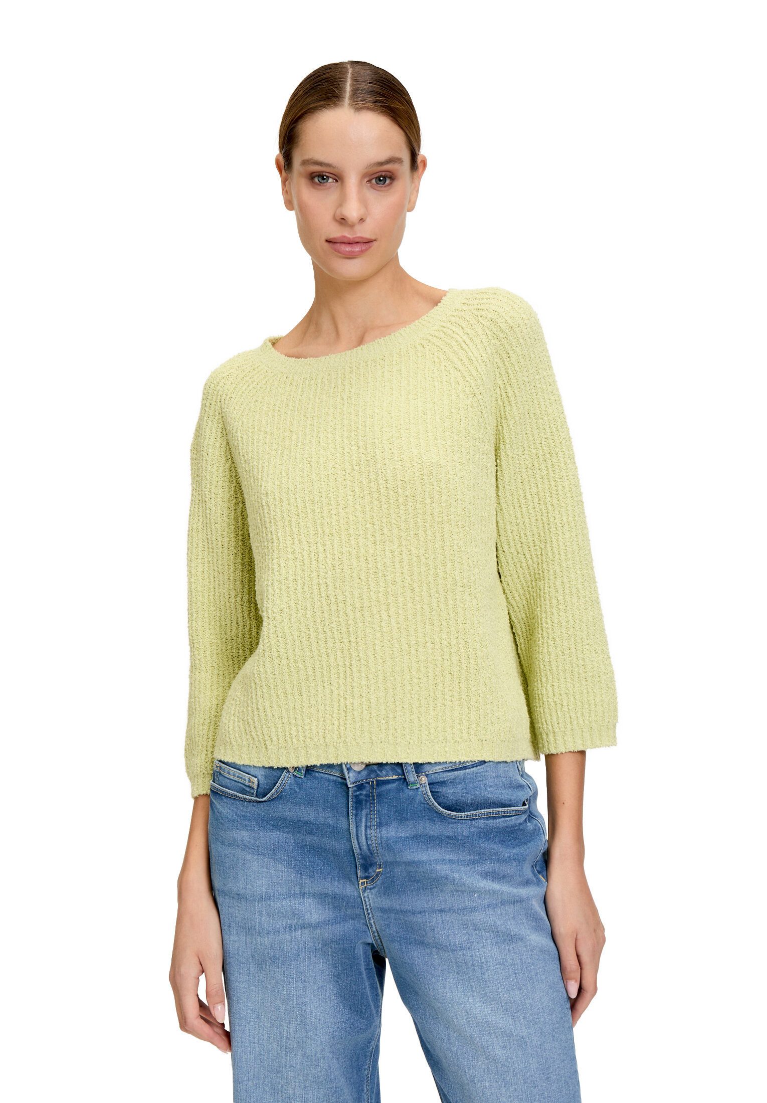 Cartoon Strickpullover Damen mit Rundhalsausschnitt (1-tlg) Struktur