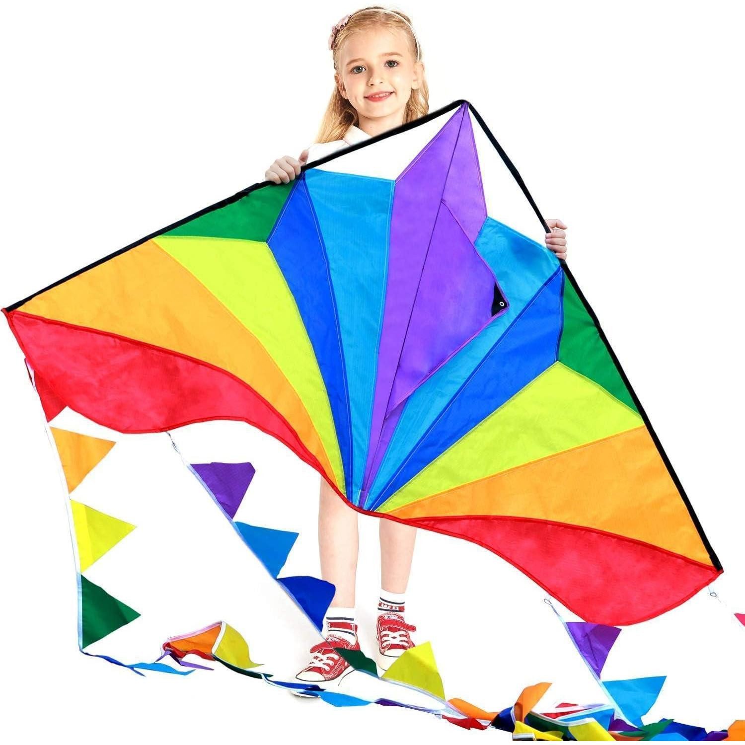 LuxusKollektion Flug-Drache Drachen Kinder Delta groß Strand Anfänger Schnur Spielzeug Rainbow