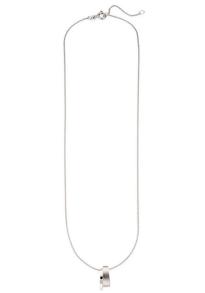 Bruno Banani Kette mit Anhänger Schmuck Geschenk Silber 925 Halsschmuck Halskette Ankerkette, mit Zirkonia (synth)