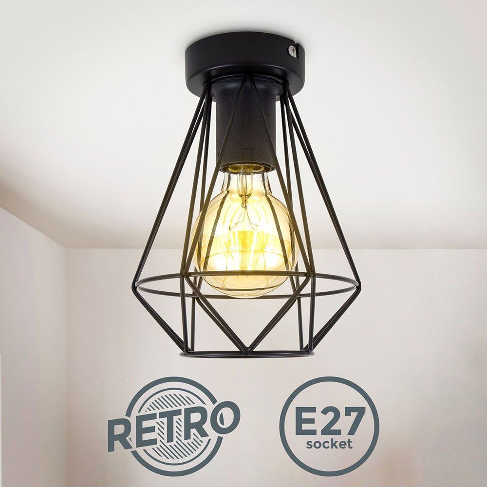 LED-Leuchtmittel B.K.Licht Deckenleuchte Vintage Draht Schwarz günstig online kaufen