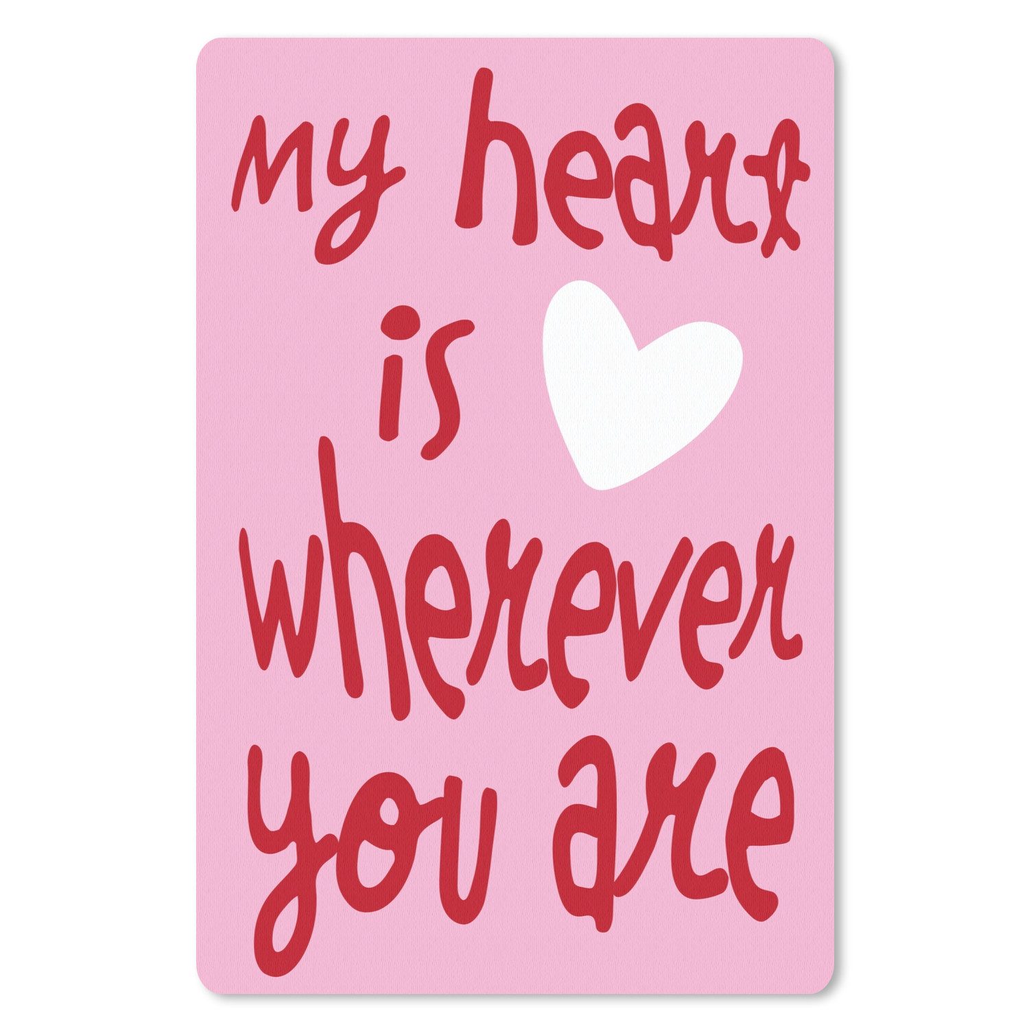MuchoWow Mauspad Valentinstag - Herz - Liebe - Rosa (1-St), Maus Pad Klein, Gaming Zubehör, Büro Deko, 18x27 cm