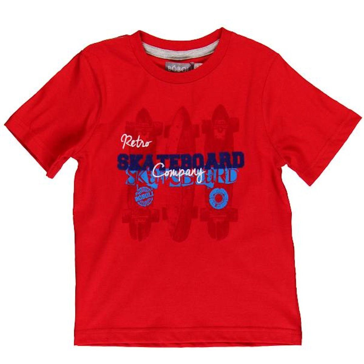 BÒBOLI T-Shirt BÒBOLI T-Shirt mit Skateboard Motiv paprikarot (1-tlg)