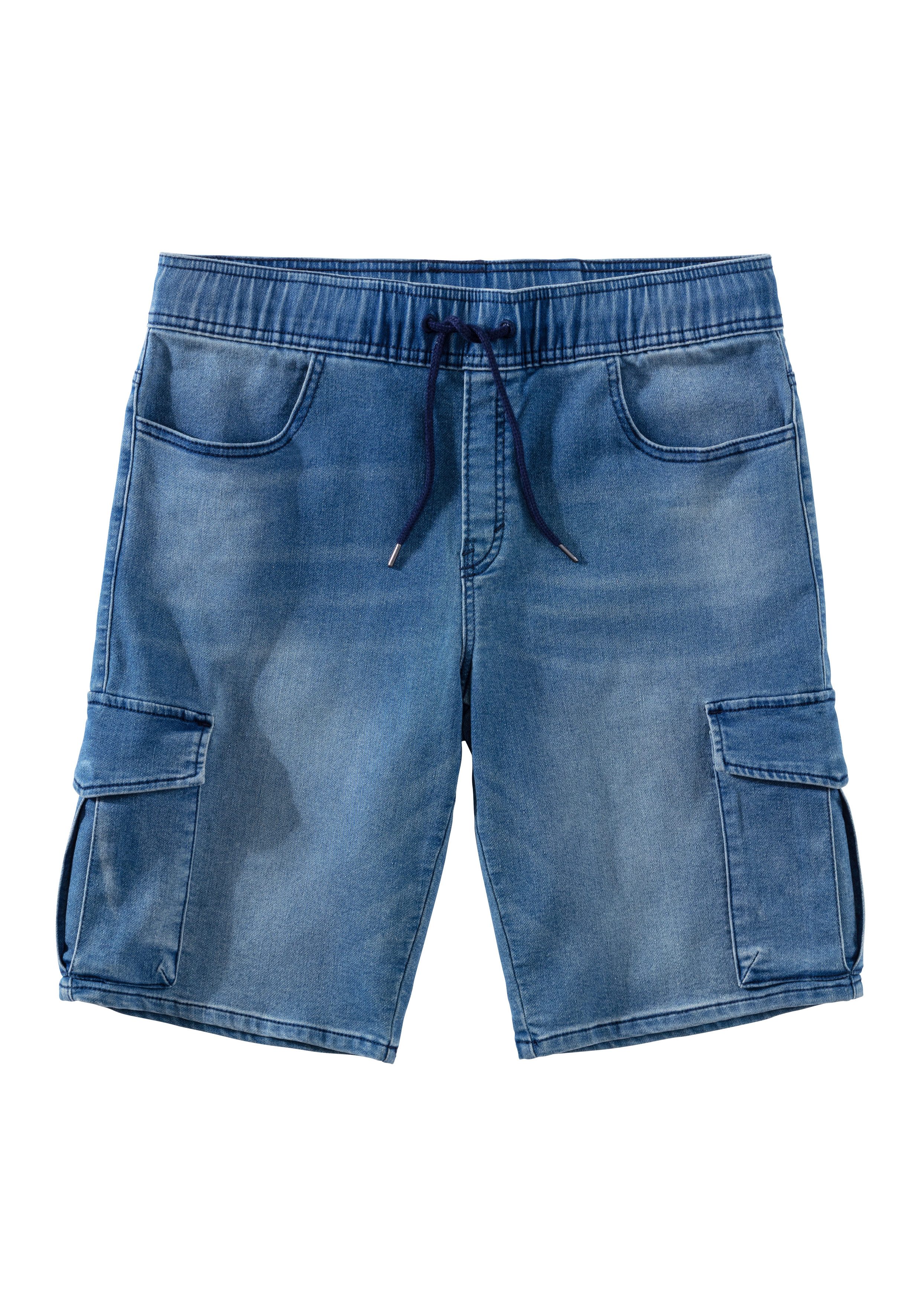 John Devin Shorts Bermuda, kurze Jogger Pants mit Cargotaschen, knielang, elastische Schlupf-Bermuda. € 39,99