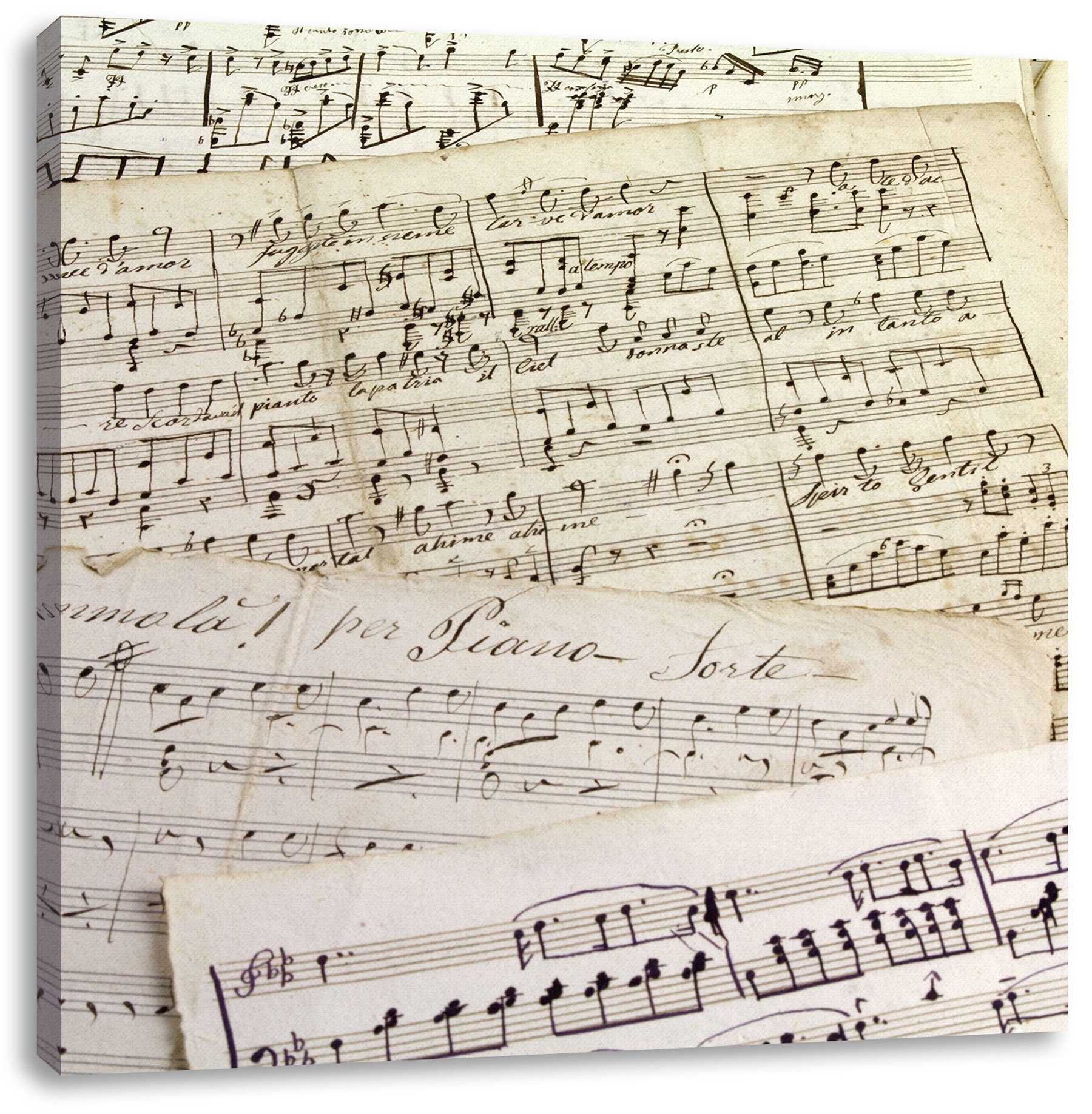 Pixxprint Leinwandbild Stilvolle alte Notenblätter, Stilvolle alte Notenblätter (1 St), Leinwandbild fertig bespannt, inkl. Zackenaufhänger