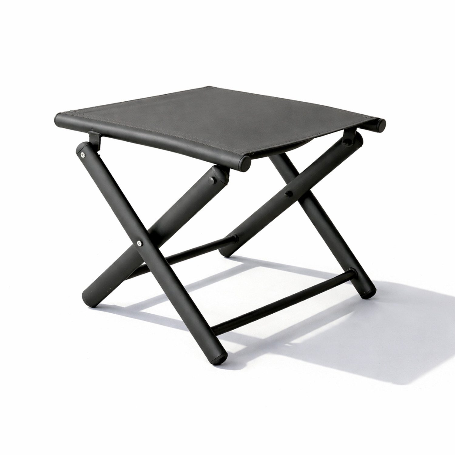 Mojawo Armlehnstuhl Garten Klapphocker / Fußhocker Metall - Textilen Anthrazit / Grau