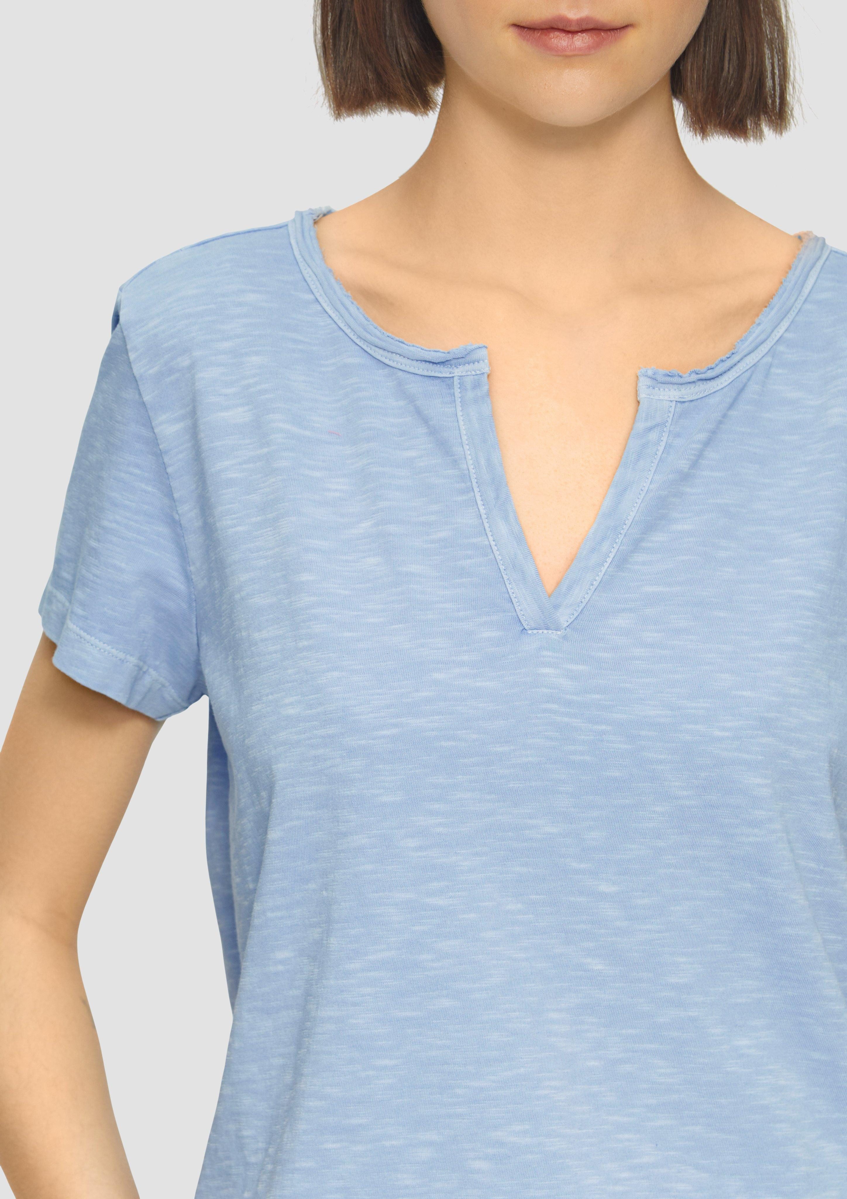 s.Oliver Kurzarmshirt T-Shirt mit Flammgarnstruktur Garment günstig online kaufen