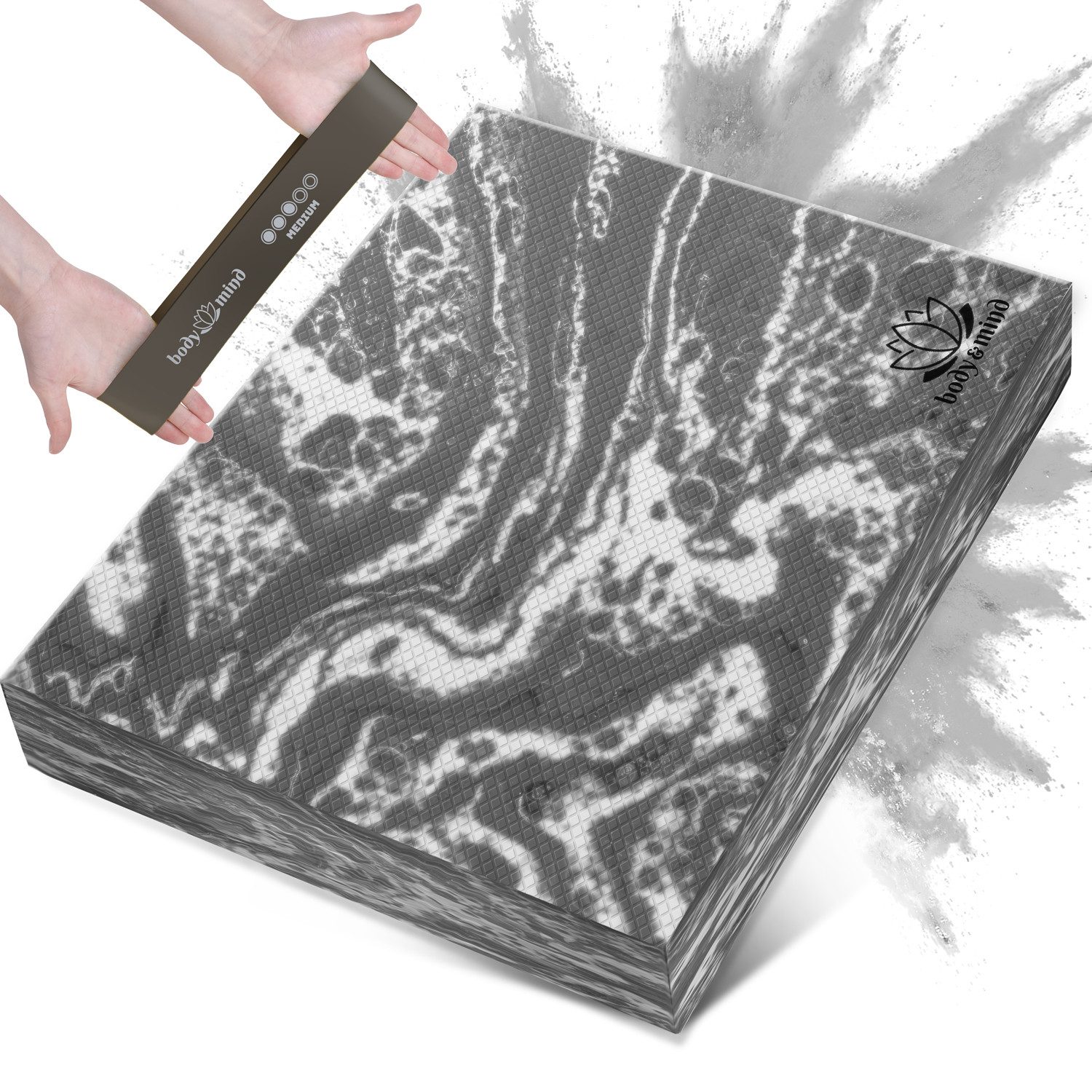 Body & Mind Balance Pad Gleichgewichtsunterlage TPE–Rutschfest,Weichschaum,Stabilitätstraining, (40 x 29 cm Balancekissen, für Stabilität & Koordination), Weichschaum-Kissen