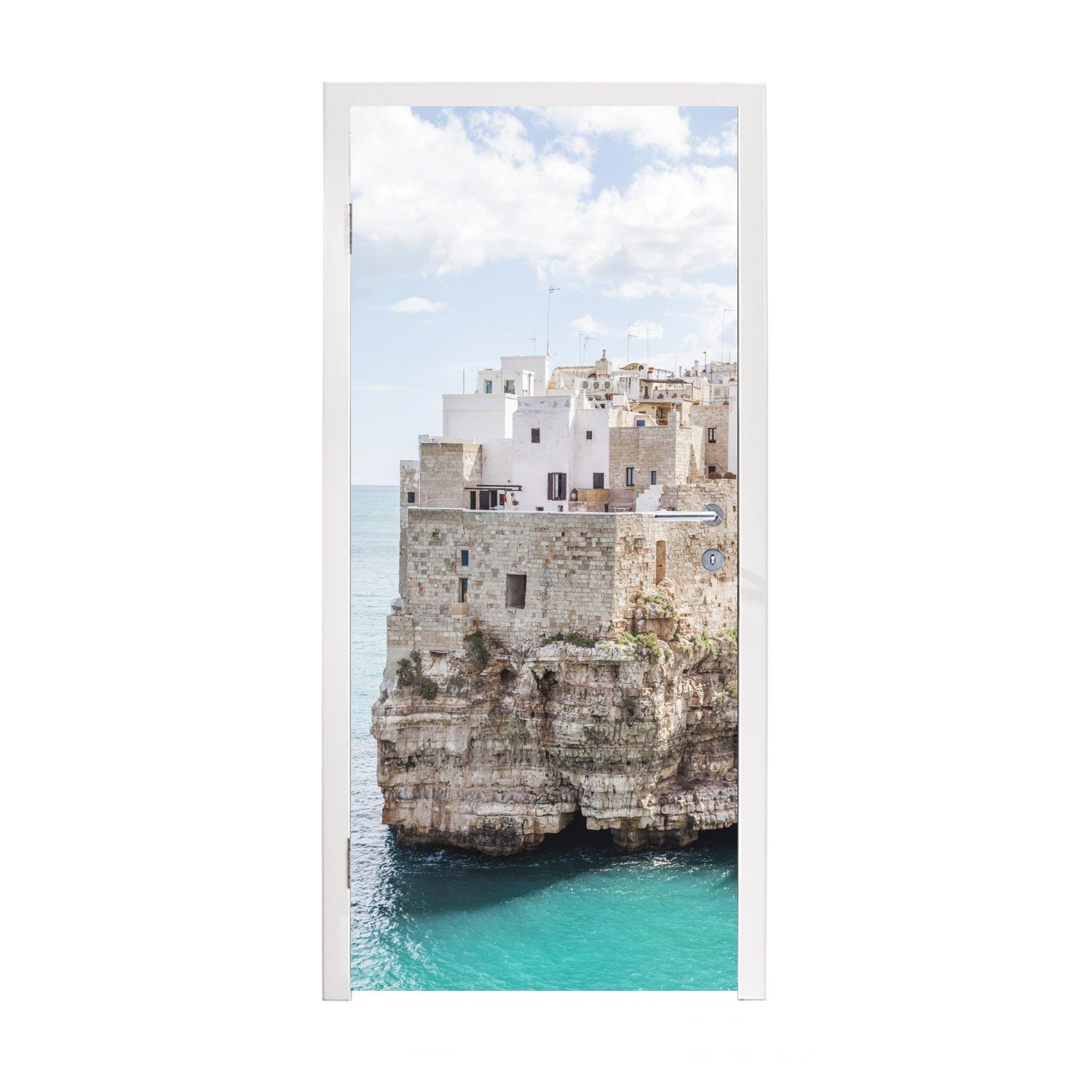 Felsen, bedruckt, für Tür, cm Küste 75x205 Fototapete St), Italien Matt, - Türtapete Türaufkleber, MuchoWow (1 -