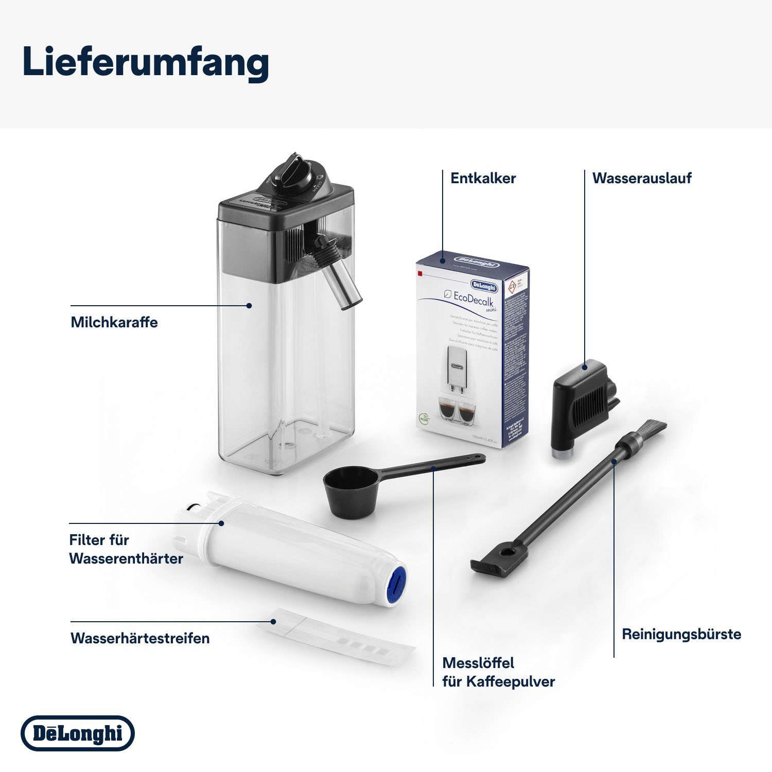 Kaffeevollautomat ECAM Dinamica De'Longhi und mit Kaffeekannenfunktion LatteCrema Plus Milchsystem 370.70.B,