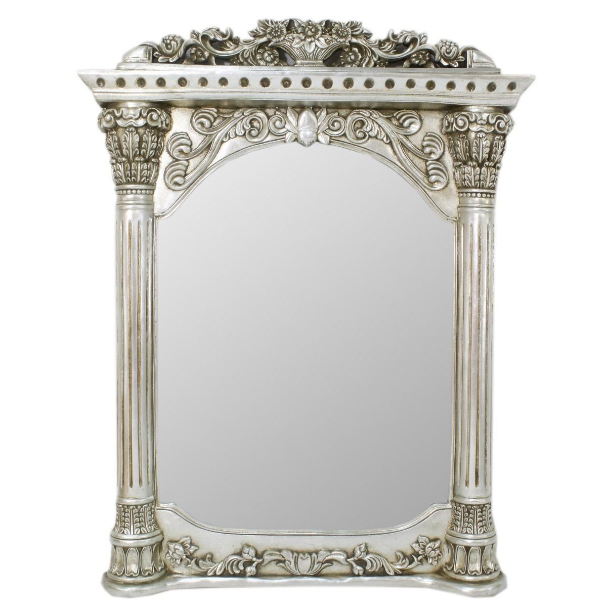 Casa Padrino Barockspiegel Barock Wandspiegel Silber 90 x H. 115 cm - Barockstil Spiegel Antik Stil Möbel