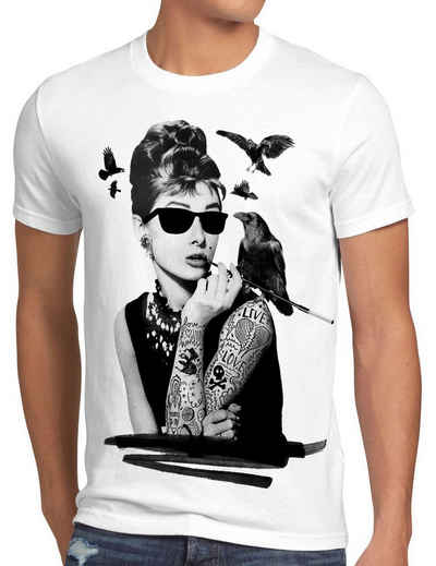 style3 Print-Shirt Herren T-Shirt Audrey Tattoo hepburn tatoo rockabilly star film punk rock holly