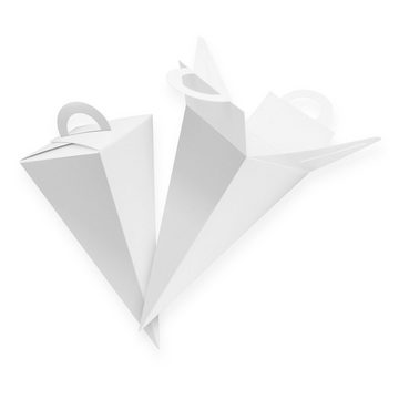 itenga Geschenkpapier 25x itenga Geschenktüte Schultüte mit Griff 21 cm, Weiß