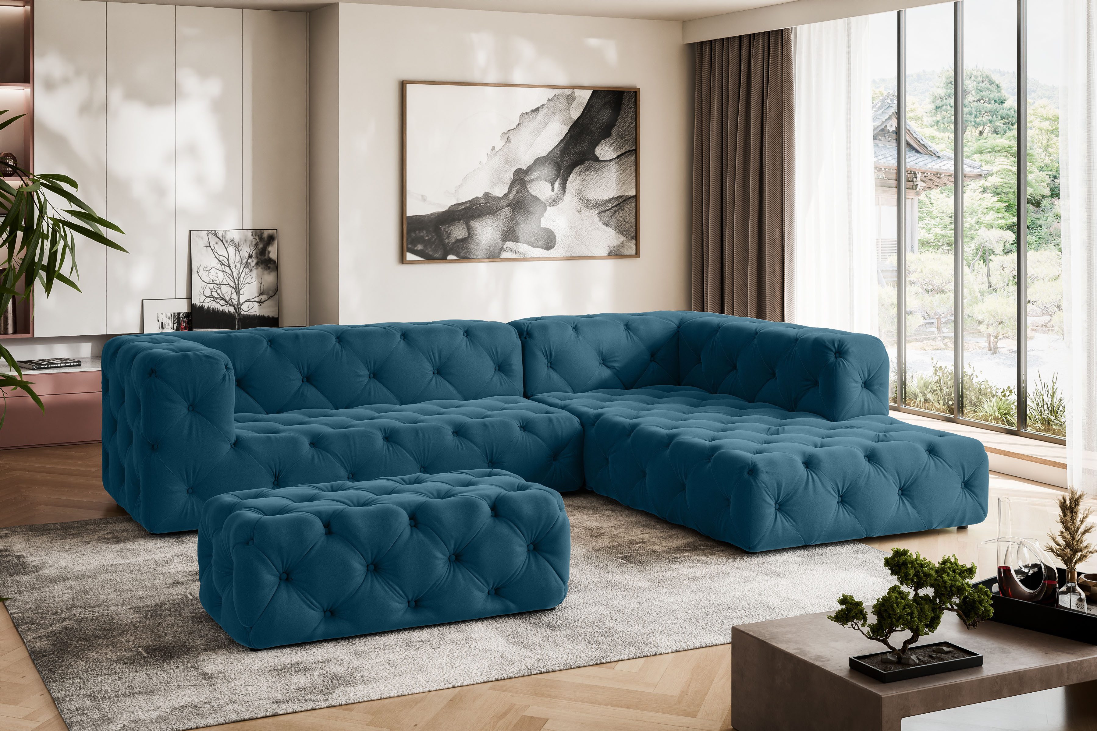 Places of Style Ecksofa "FOLLINA", L-Form, mit klassischer Chesterfield-Kno günstig online kaufen