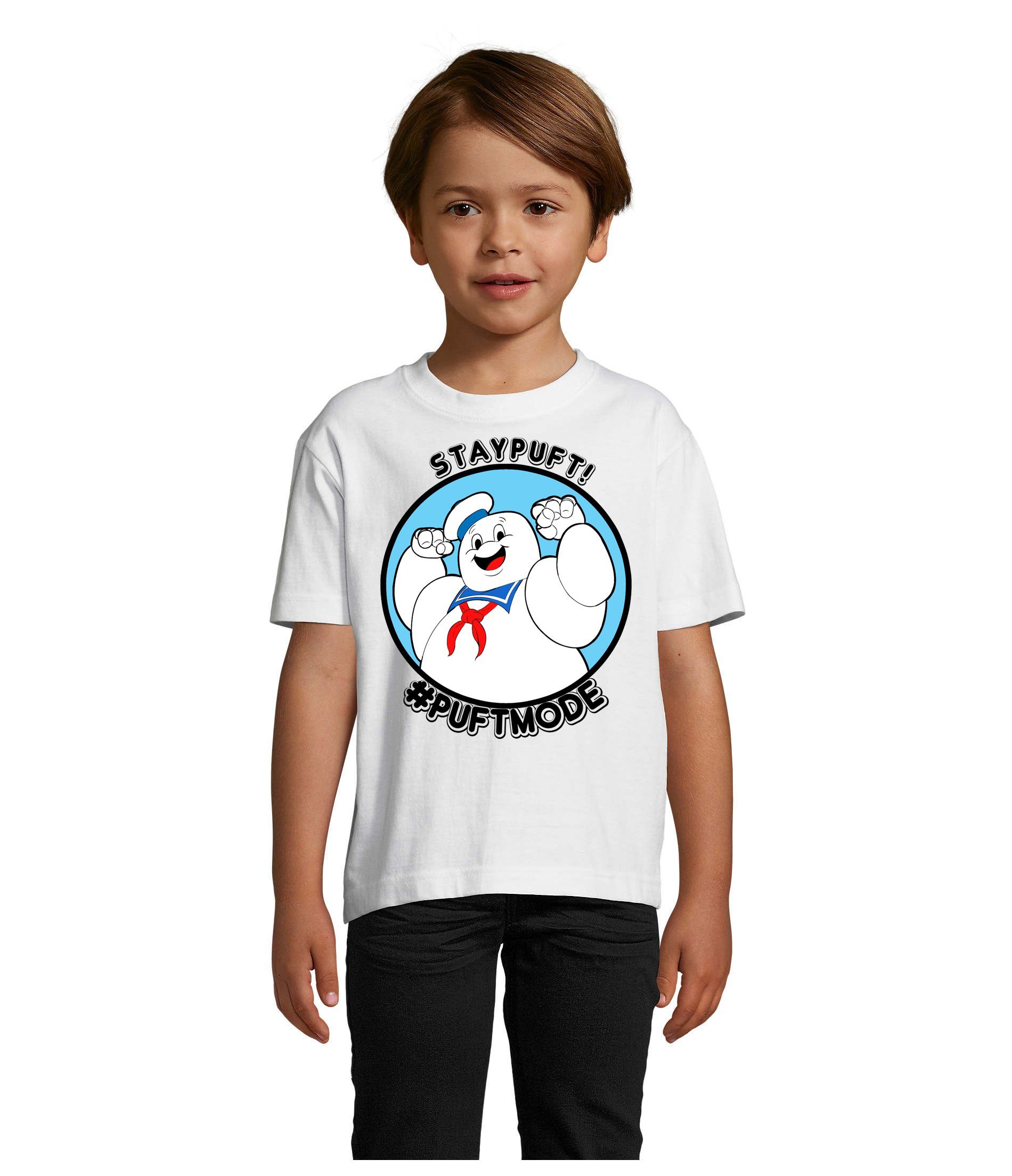 Brownie Blondie Ghostbusters Marshmallowman & Kinder Geisterjäger Slimer Weiss T-Shirt
