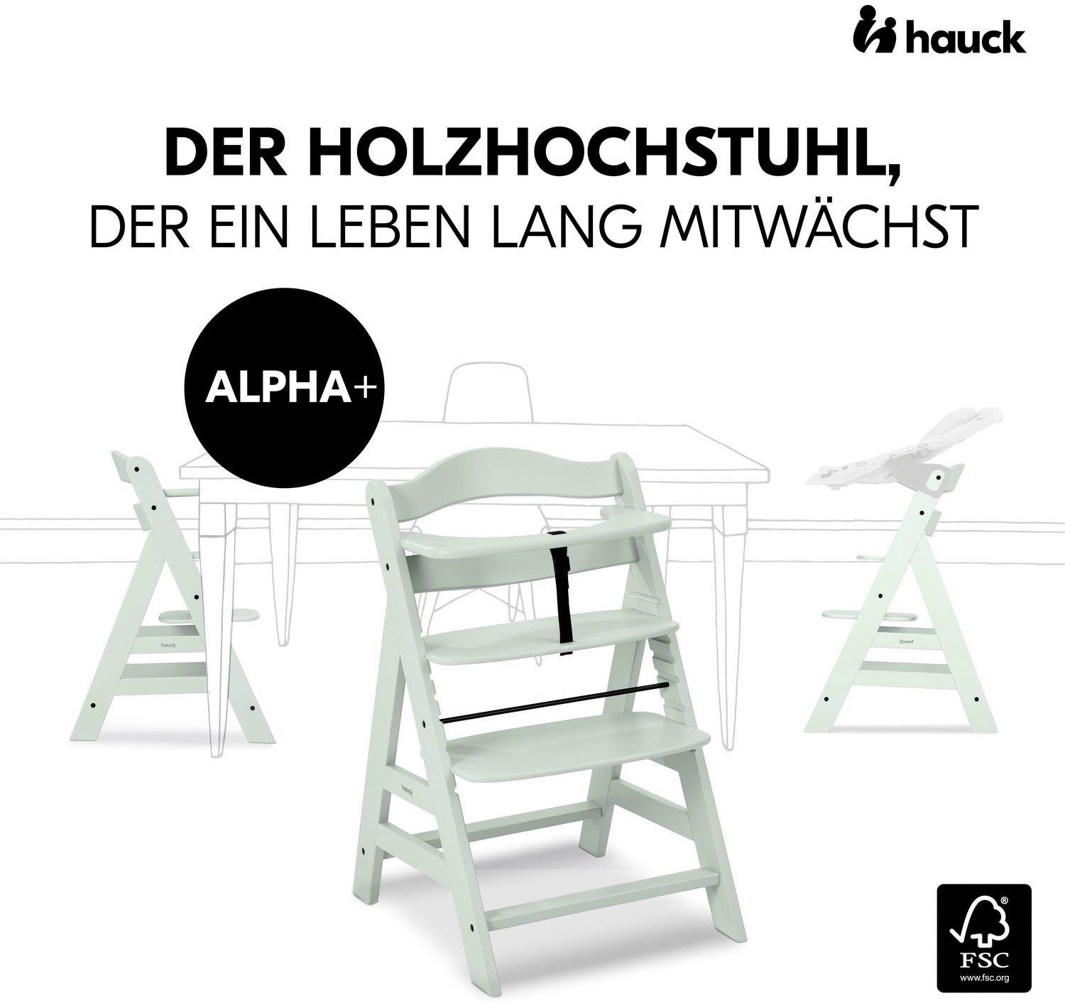 - Hochstuhl - schützt weltweit Wald Hauck FSC® Alpha+, Mint,