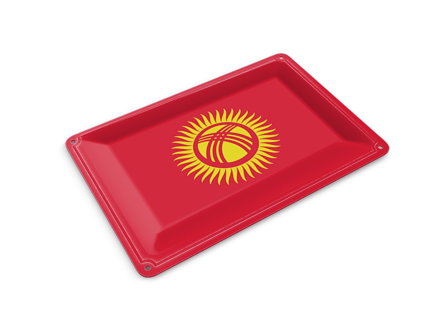 Femer GmbH Postkarte Flagge Kirgisistans 14x10 cm Flag of Kyrgyzstan, unfrankiert