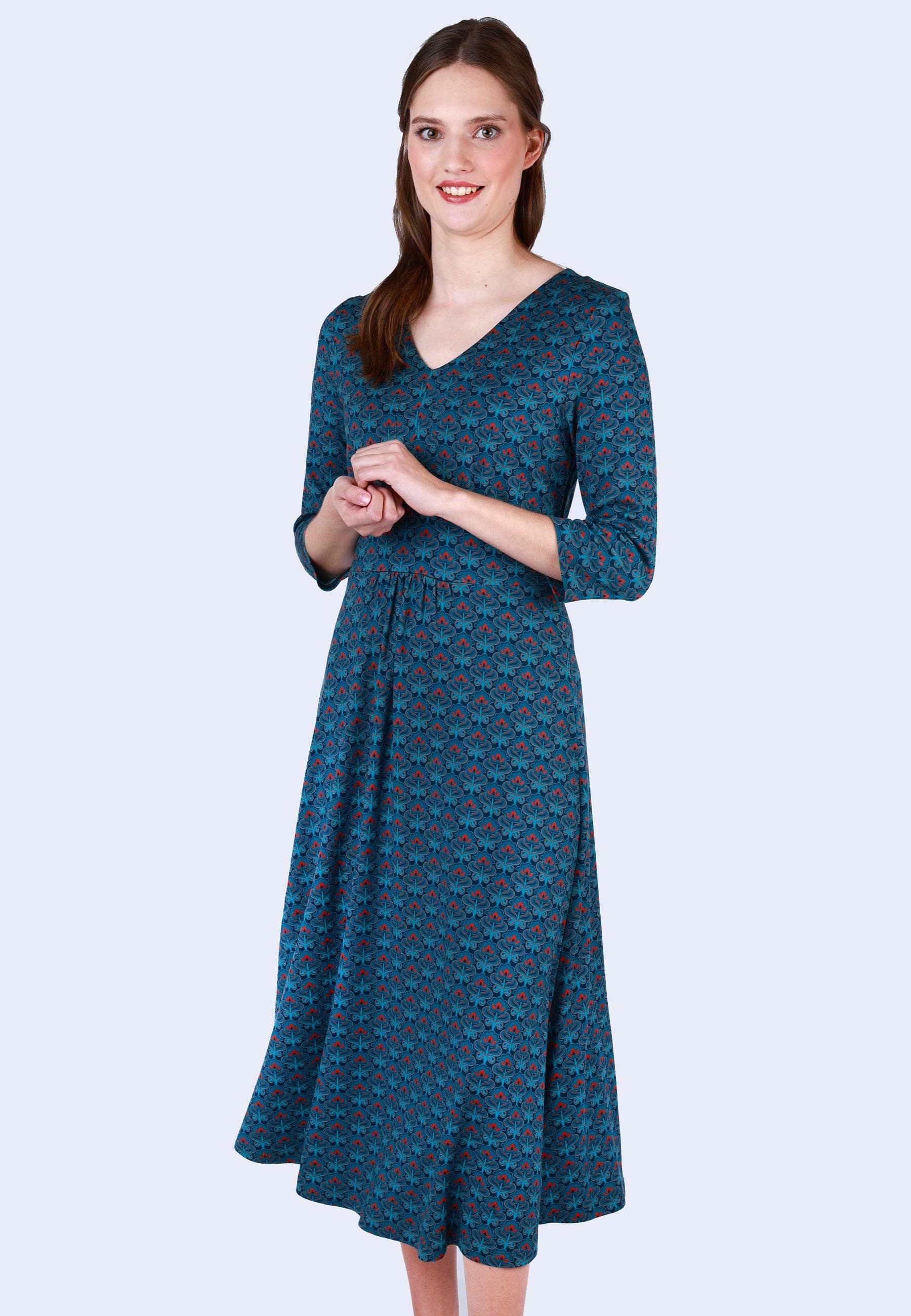 Lykka du Nord Sommerkleid Sylvelin retro flower Taillenraffung
