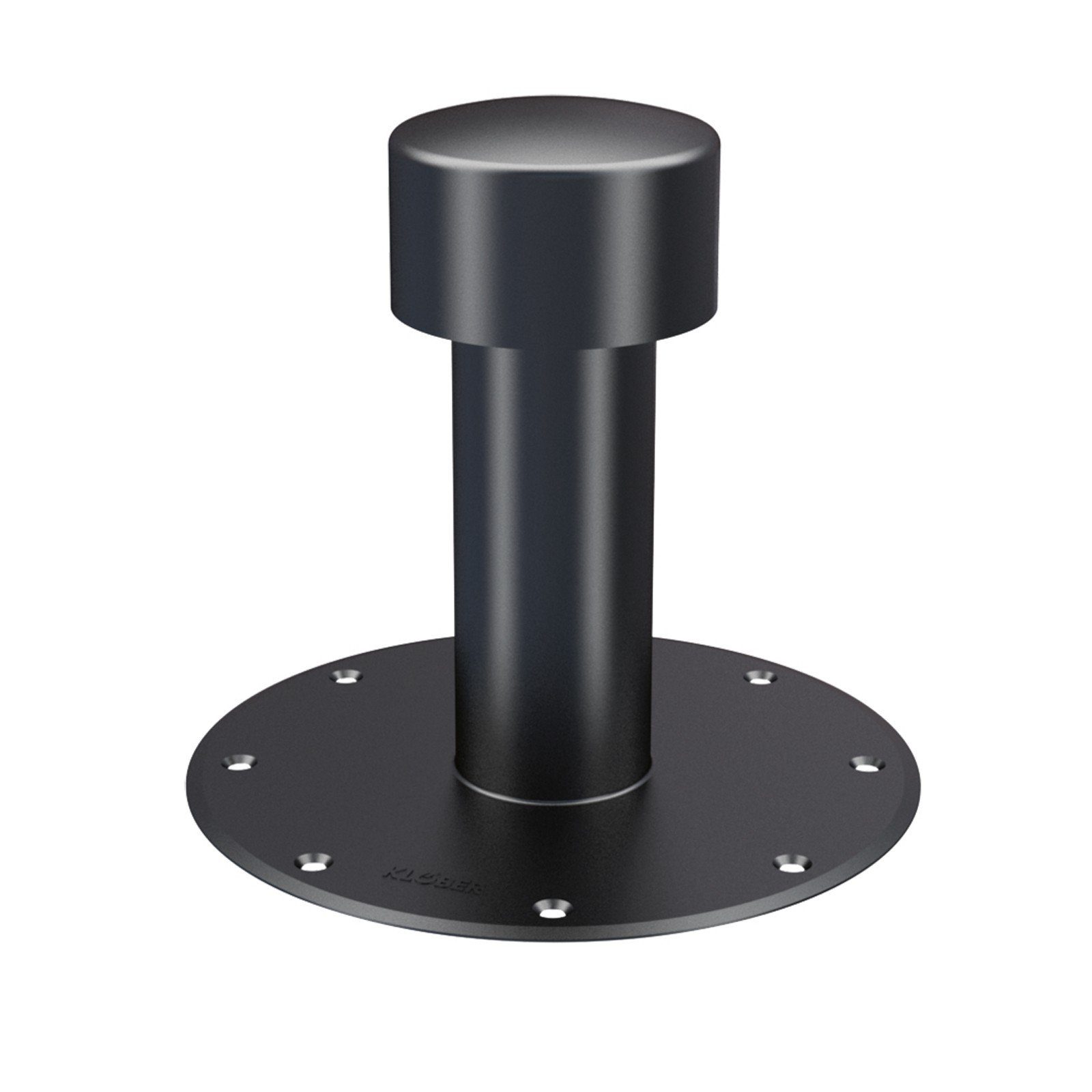 Klöber Dachdurchführung Be-/Entlüfter Schwarz DN 75 mit Hart-PVC-Flansch für Flachdach, PVC