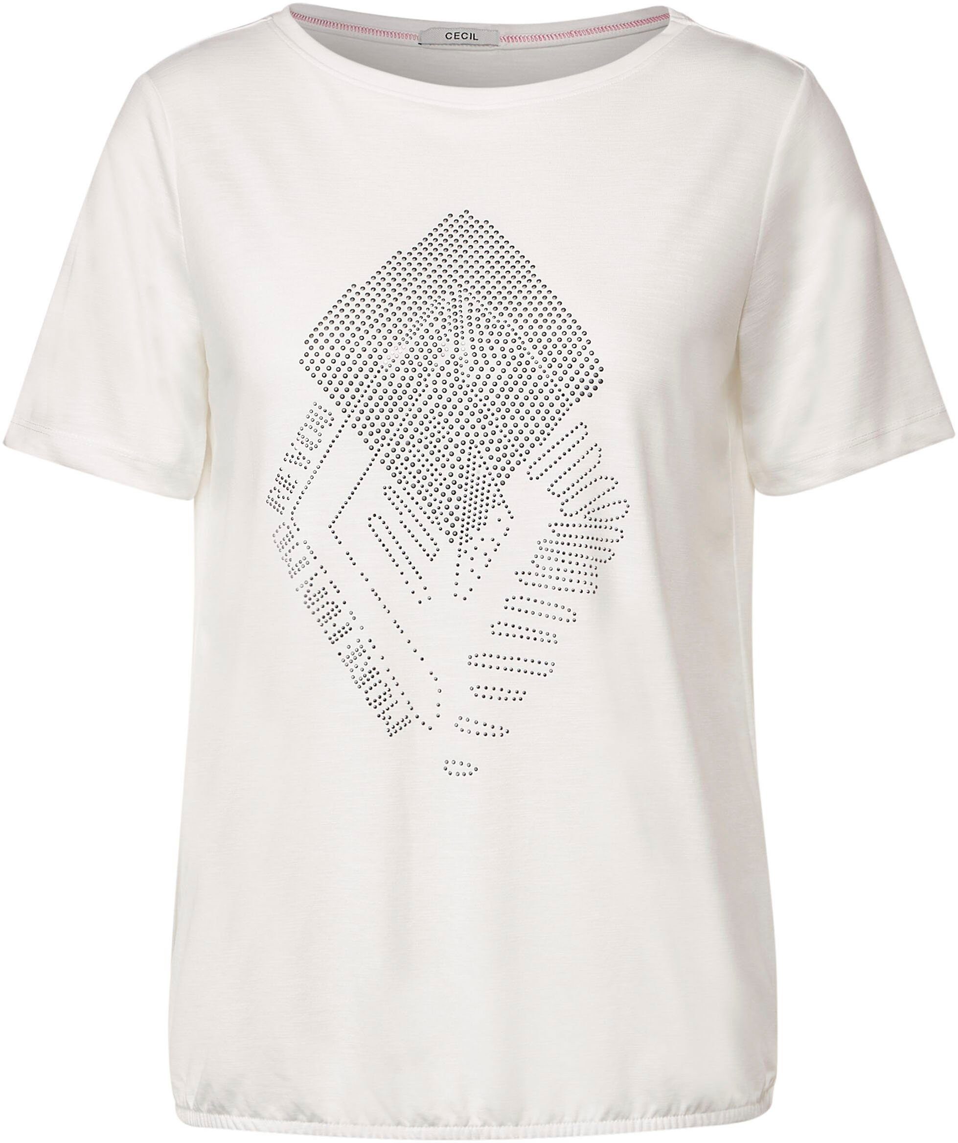 Steinchendetails mit white vanilla Cecil T-Shirt