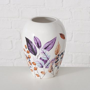 BOLTZE Dekovase "Brinja" aus Keramik in braun/weiß/lila H23cm, Vase