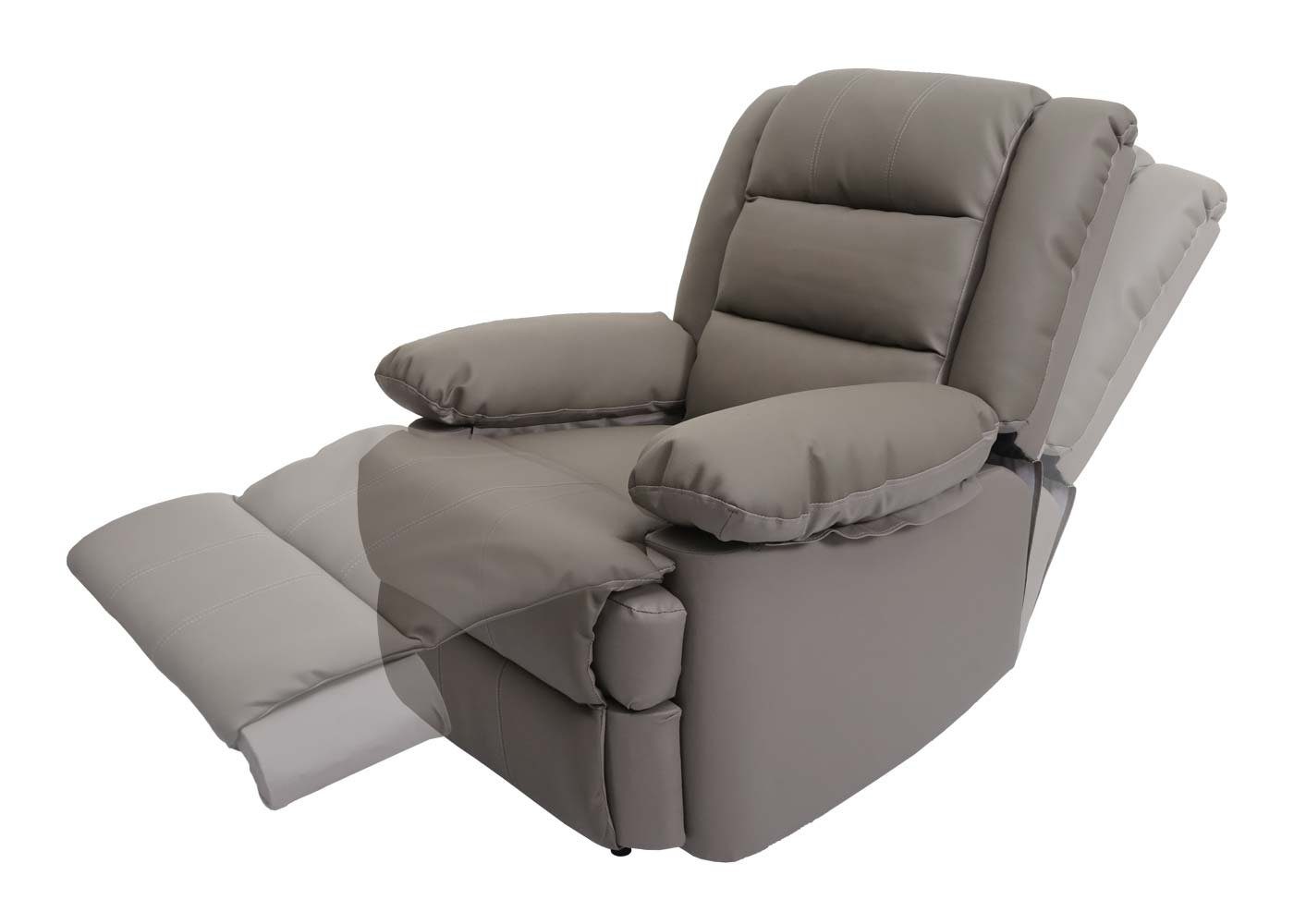 TV-Sessel MCW-G15, Liegefläche: MCW Verstellbare 165 Liegefunktion cm, verstellbar, Fußstütze Rückenfläche, taupe