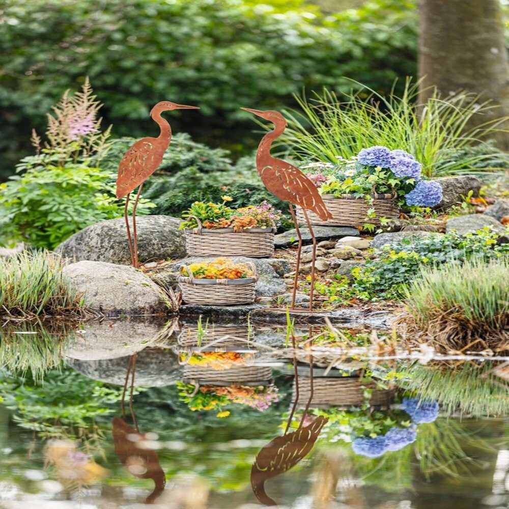 Home-trends24.de Gartenfigur Vogel Storch Rost Metallfigur günstig online kaufen