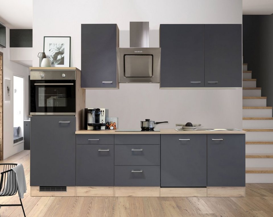 Flex-Well Küchenzeile Morena, mit E-Geräten, Gesamtbreite 280 cm, Schnelle  Lieferzeit, auf Wunsch mit Aufbau-Service