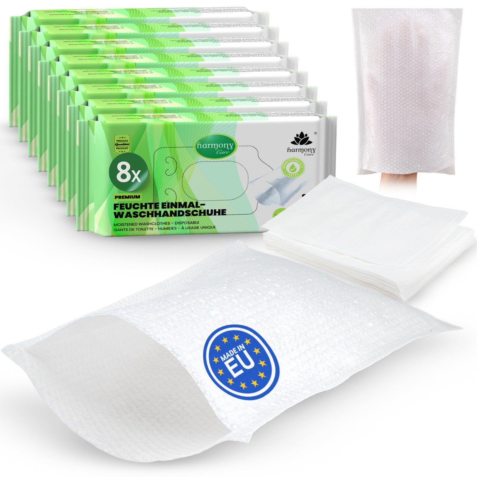 Harmony Care Einmal-Waschhandschuh Harmony Care® Einmalwaschhandschuhe – weich, dick & sanft zur Haut (192-St), extra weich, Reizfest & Strapazierfähig