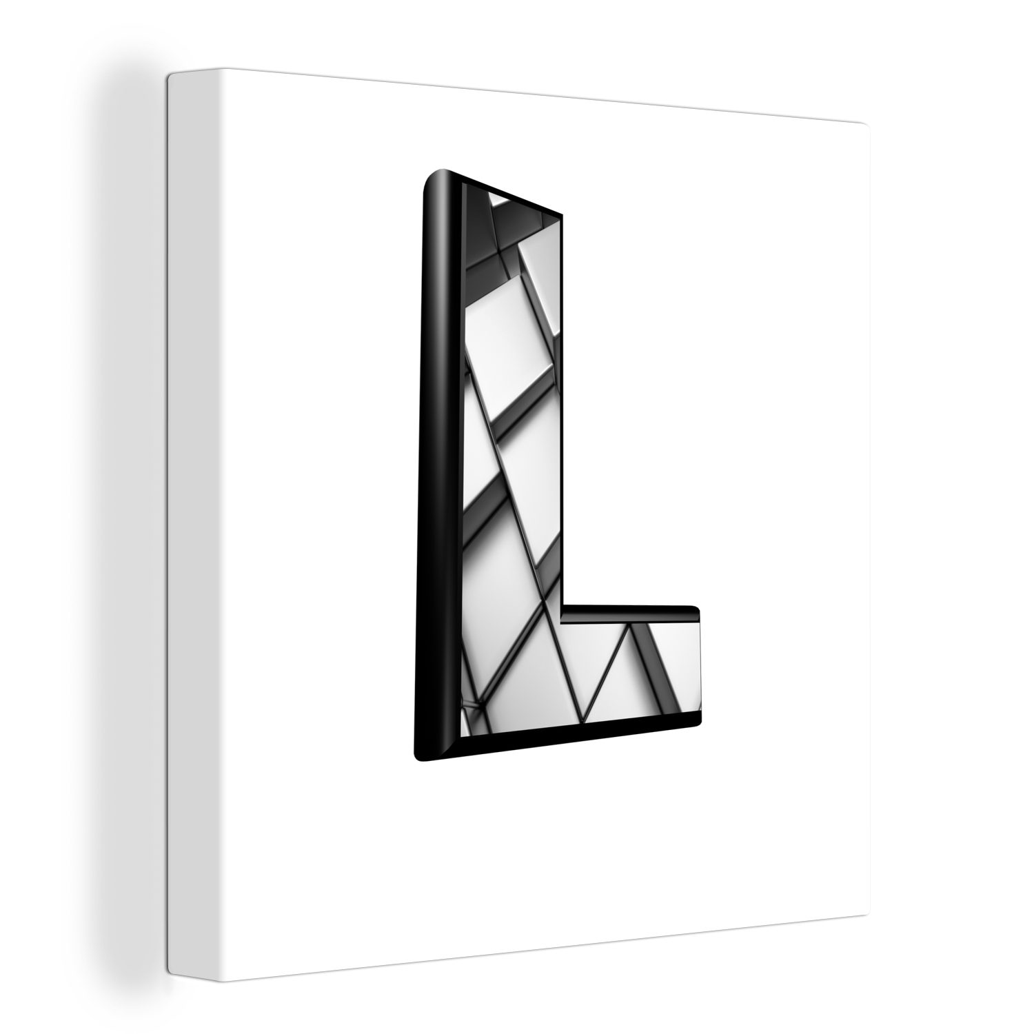 OneMillionCanvasses® Leinwandbild Eine 3D-Darstellung des Buchstabens L, (1 St), Leinwand Bilder für Wohnzimmer Schlafzimmer