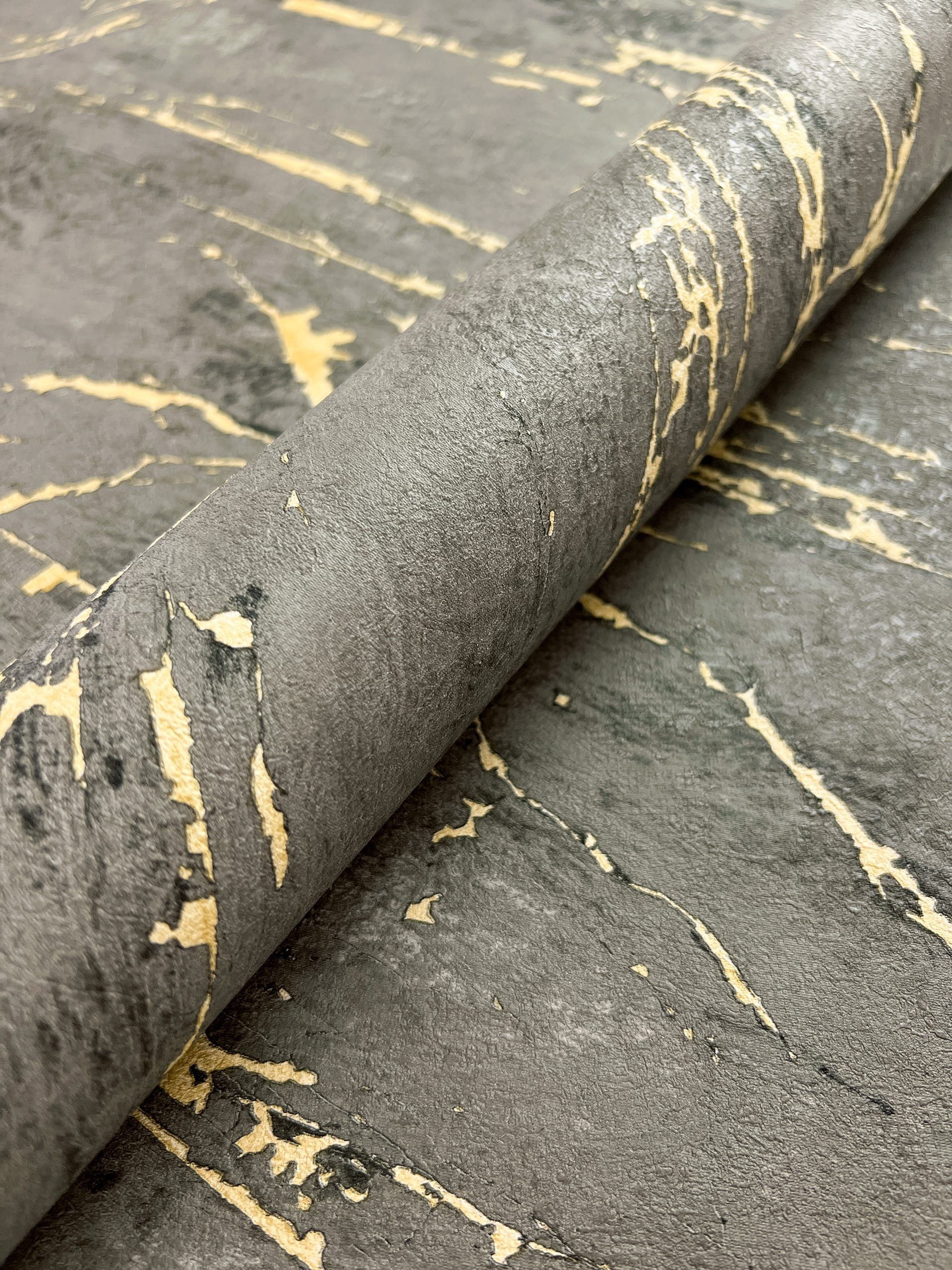 Newroom Vliestapete Marmo 05 Tapete Marmoroptik Marmor, Anthrazit Tapete Mo günstig online kaufen