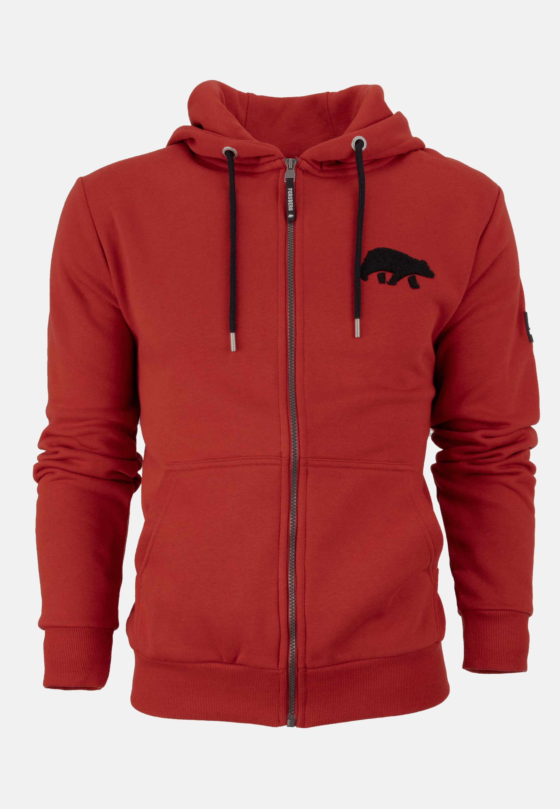 Sweatshirt Zip-Hoodie mit Frottee Logo