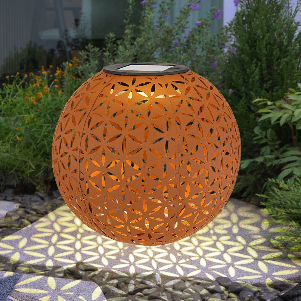 5x Design LED Solar Kugel Erdspieß Außen Steck Leuchten Terrassen Garten Lampen 