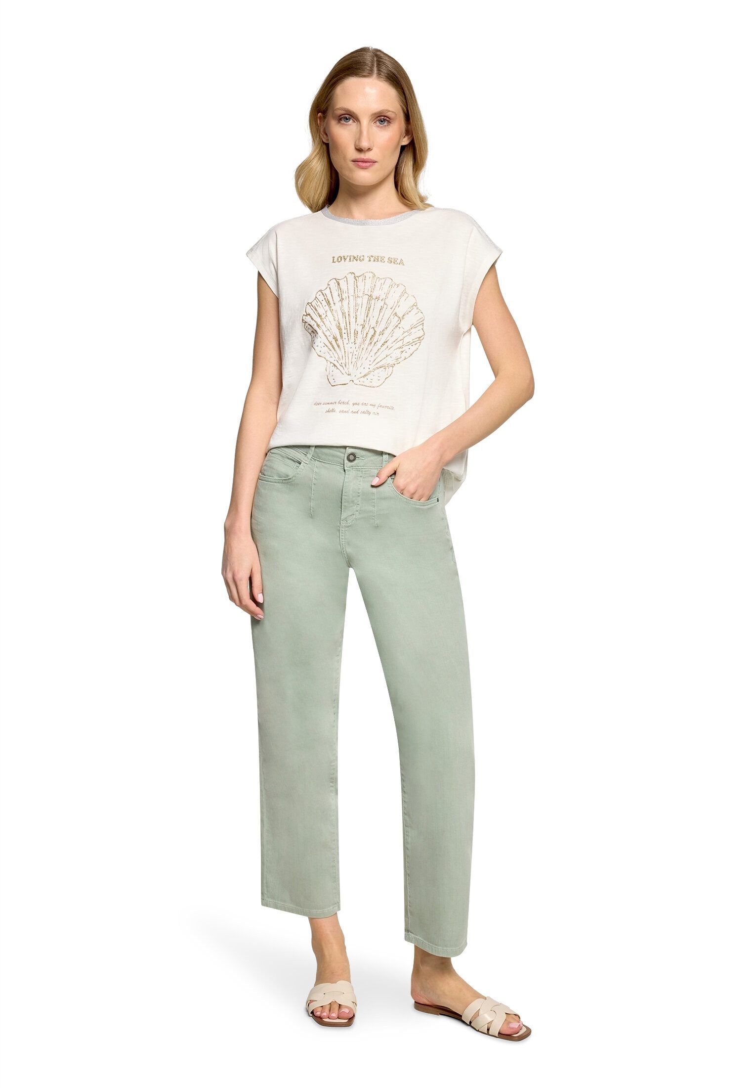 Cartoon Ankle-Jeans Damen mit Waschung