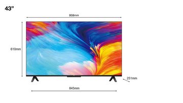 TCL 43P631X1 LED-Fernseher (108 cm/43 Zoll, 4K Ultra HD, Android TV, Google TV, Smart-TV, HDR10, 60Hz Motion Clarity, Metallgehäuse)