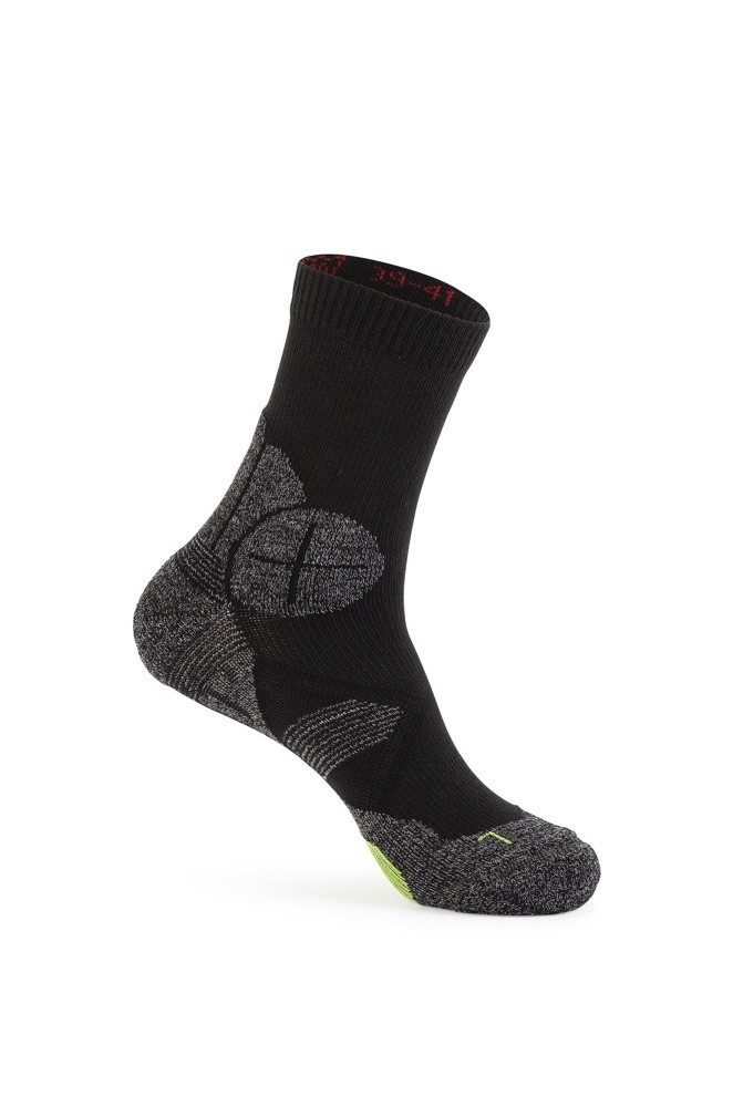 Hanwag Wandersocken Crew Hike Sock (feuchtigkeitstransport, leicht) asphaltgrau/grün