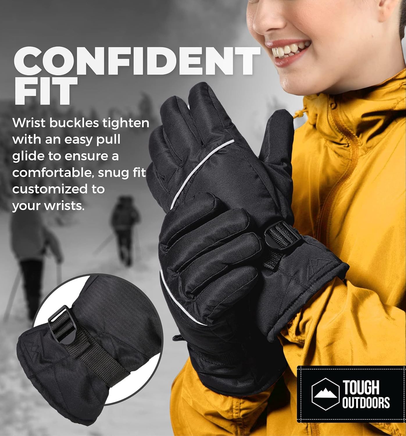 Tough Outdoors Skihandschuhe Tough Outdoors Skihandschuhe wasserdicht für Damen und Herren – Bild 4 von 5