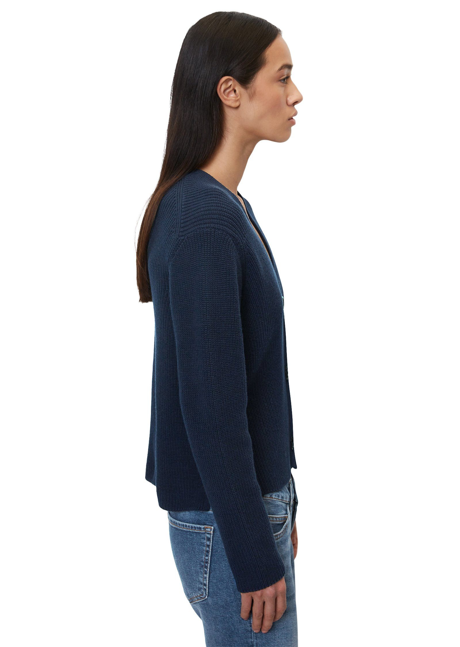 O'Polo Cardigan aus Heavy-Weight-Organic-Cotton Marc blau