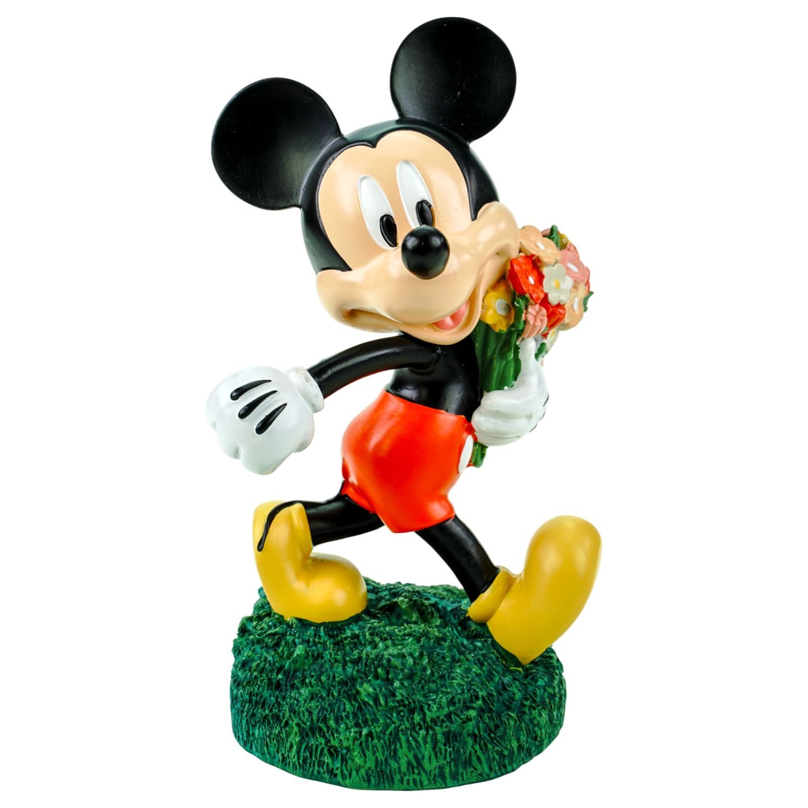 Disney Gartenfigur Disney Mickey Mouse mit Blumen Offiziell lizenzierte Dekofigur 20 cm
