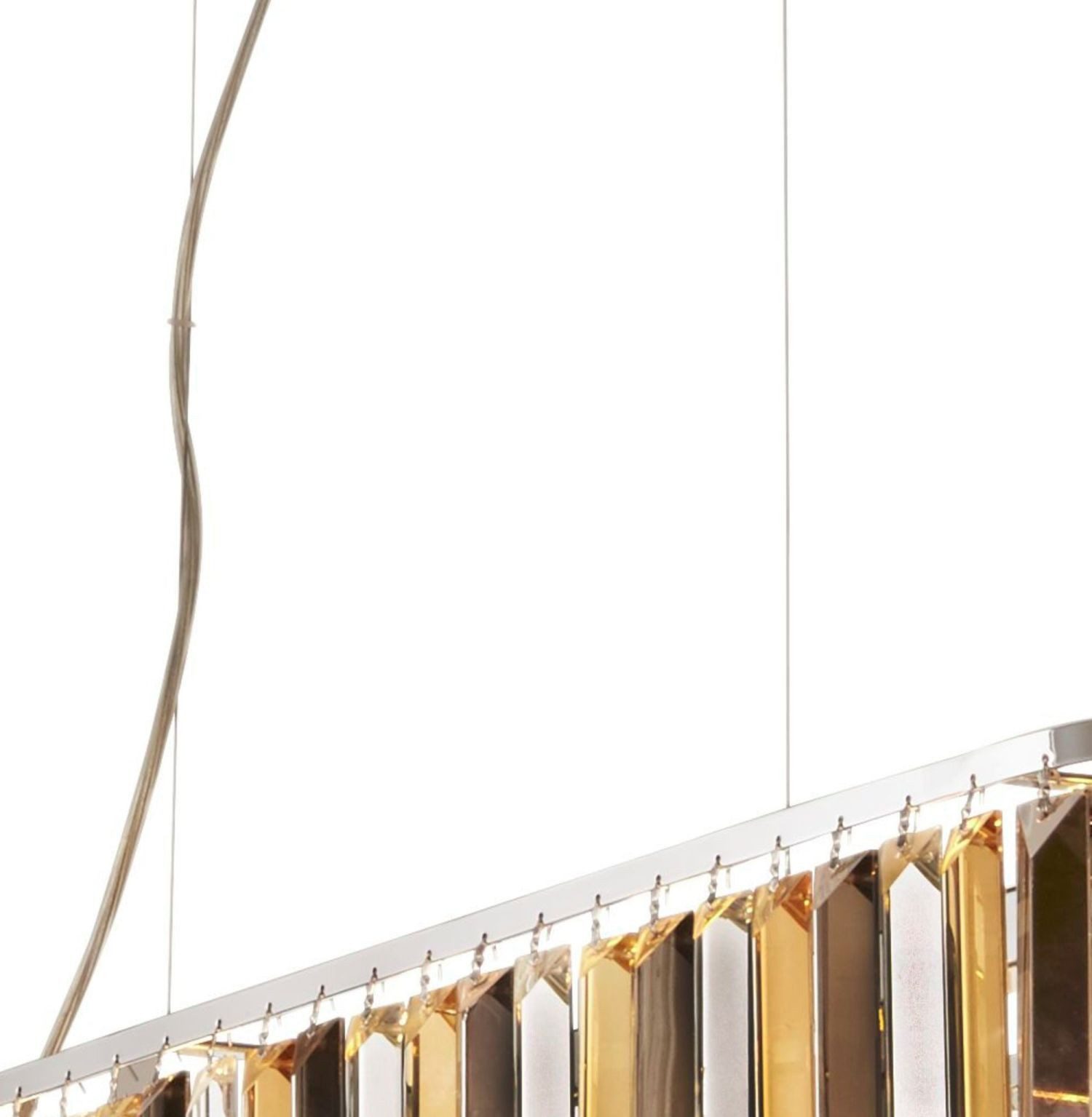 Licht-Erlebnisse Pendelleuchte WALKER, ohne Leuchtmittel, 8-flammig E14 Chrom Rauchgrau Bernstein Klar/Transparent Glas Metall